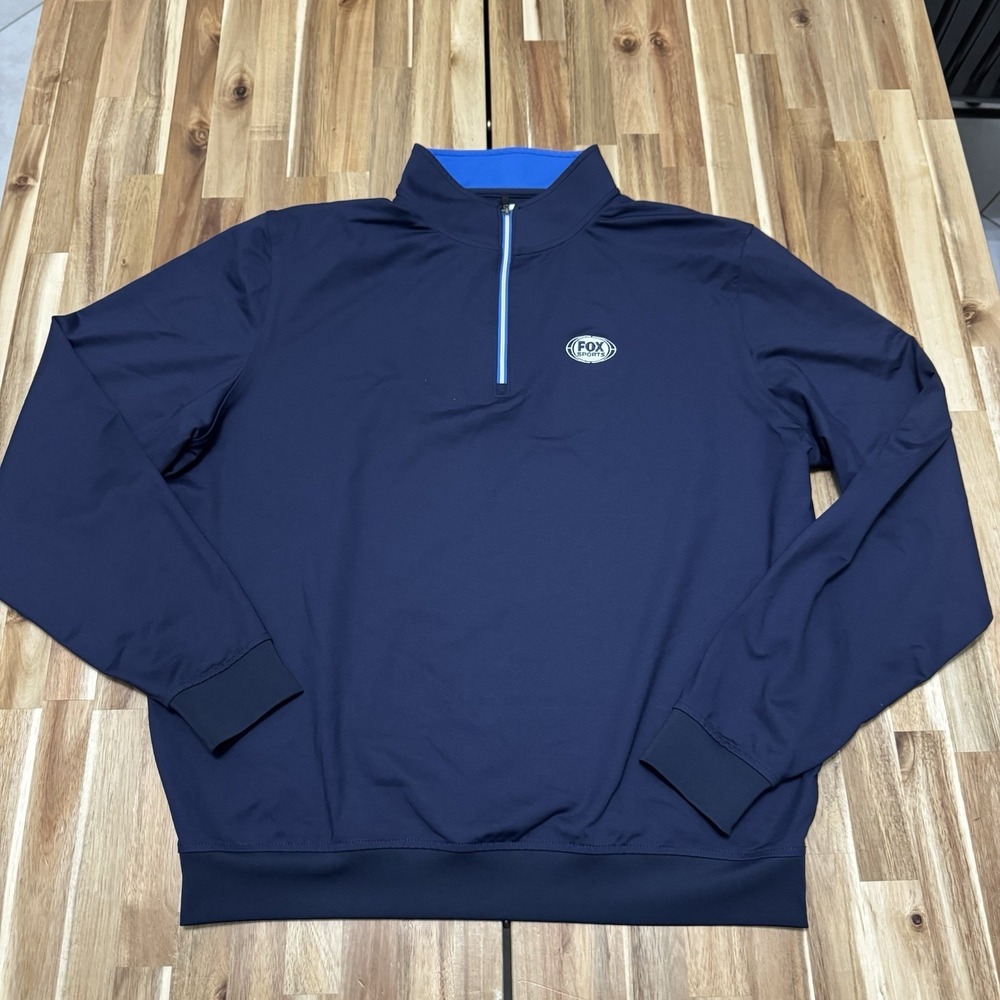 Footjoy Pullover Mens L Blue 1/2 Zip Performance Stretch Lightweight Golf